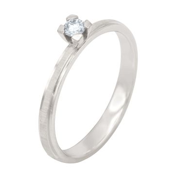 Weißgoldener Solitärring mit Brillant 0,09 ct.