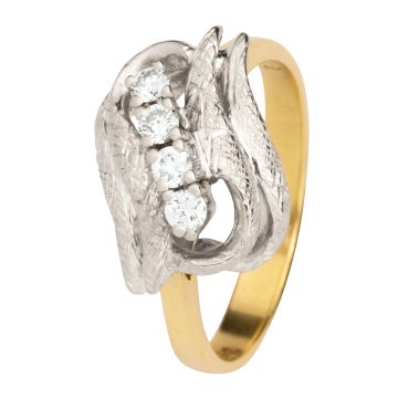 Cocktailring mit 4 Brillanten 0,18 ct.