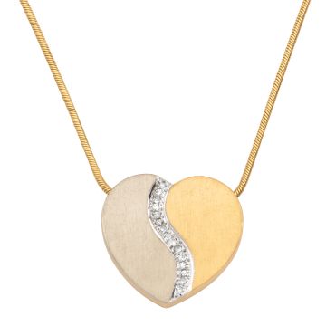 Herzanhänger mit 15 Diamanten – Schlangenkette