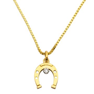 Anhänger – Hufeisen mit Diamant – Venezianerkette