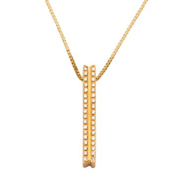 Stabförmiger Anhänger mit Brillanten – Venezianerkette