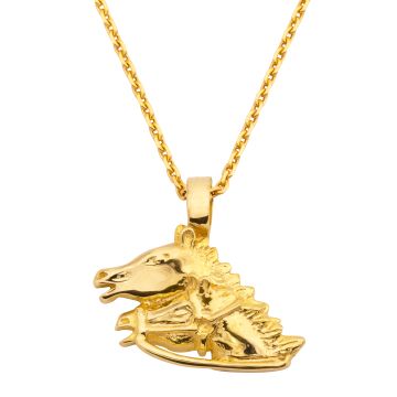 Anhänger Pferdeköpfe mit Ankerkette in 333er Gold