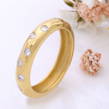 Bandring in 750er Gold mit 6 Brillanten