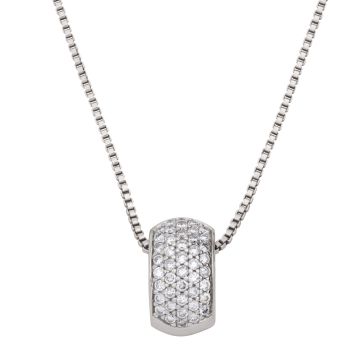 Eleganter Anhänger mit Brillanten in 585er Weißgold - Venezianerkette