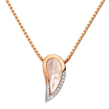 Tropfenförmiger Anhänger mit Zirkonia und Perlmutt