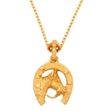 Anhänger Hufeisen mit Pferdekopf – Venezianerkette