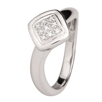 Weißgoldener Damenring mit 9 Diamanten