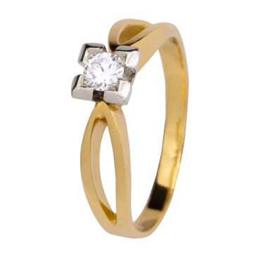 Vintage Damenring mit Brillant 0,18 ct.