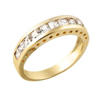 Memory-Ring in 585er Gelbgold mit 11 Zirkonia-Steinen