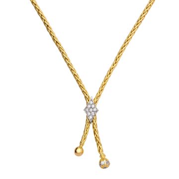 Elegantes Collier mit Zopfkettengliederung in 750er Gold
