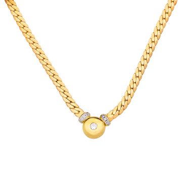 Klassisches Collier mit 7 Brillanten von ges. 0,20 ct.