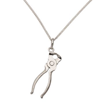 Anhänger - Zange inkl. Flachpanzerkette in 925er Silber