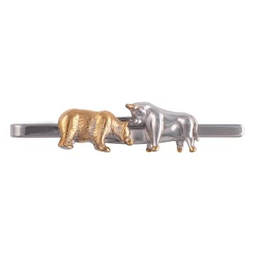 Bull and Bear! Krawattenklemme aus 925er Silber