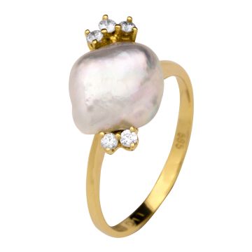 Edler Ring mit Brillanten und Perle 