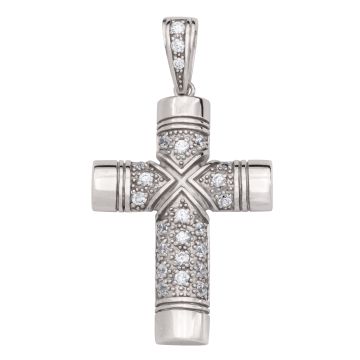 Silbernes Kreuz mit Zirkonias