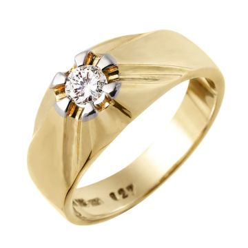 Unisex-Brillantring in 585er Gelbgold mit Brillant