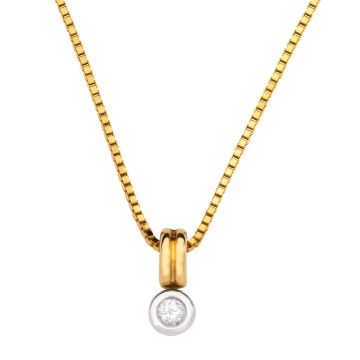 Clipanhänger mit Brillant von 0,33 ct. an Venezianerkette