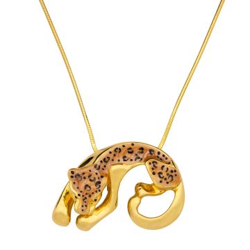 Leoparden-Anhänger mit Schlangenkette
