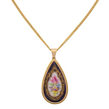 Handarbeit! Meißner Porzellan-Anhänger mit Kette