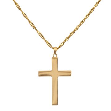 Singapurkette mit Kreuzanhänger in 585er Gold