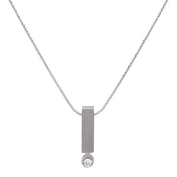 Weißgoldener Brillantanhänger mit Kette