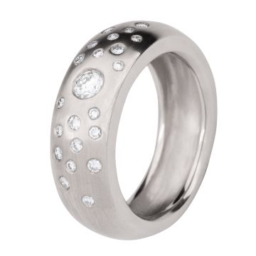 Traumhafter weißgoldener Bandring mit 23 Brillanten