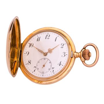 Antike Savonnette Taschenuhr mit Sprungdeckel in 585er Gold
