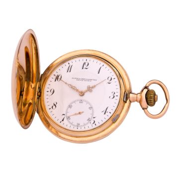Savonnette Taschenuhr Alpina von 1905 in 585er Gold