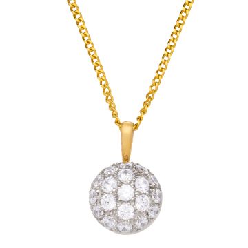 Kugelförmiger Anhänger mit Zirkonia – Flachpanzerkette