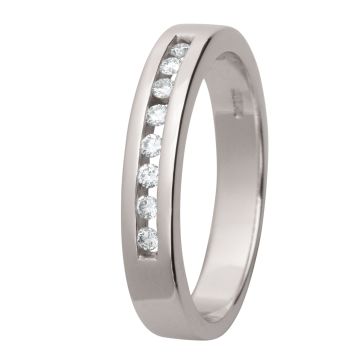 Weißgoldener Bandring mit 8 Brillanten