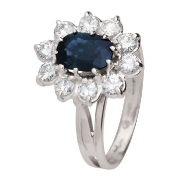 Cocktailring - „Kate Ring“ mit Saphir und Brillanten