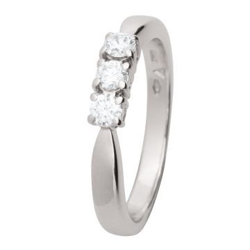 Graziler Weißgoldring mit 3 Brillanten