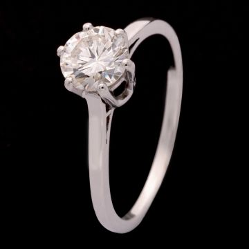 1 Karat Brillant Solitärring in 585er Weißgold