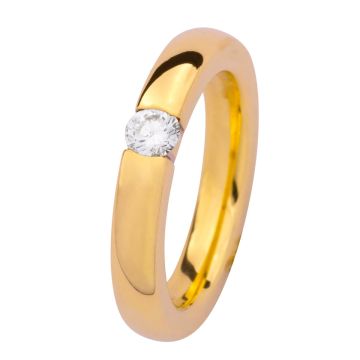 Gelbgoldener Bandring mit Brillant von 0,24 ct.