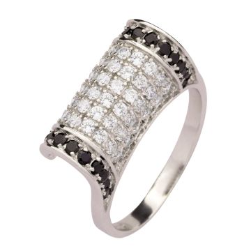 Extravaganter Damenring in 585er Weißgold