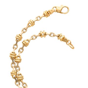 Unisex Bicolor Kette mit phantasievoller Gliederung