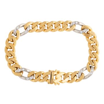 Massives Armband in 750er Gold mit 16 Brillanten