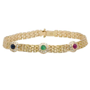 Breites Armband mit Farbsteinen