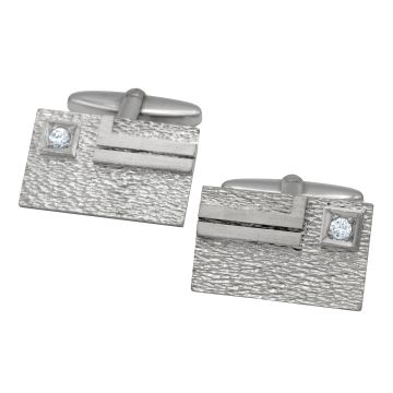 Weißgoldene Manschettenknöpfe mit 2 Brillanten