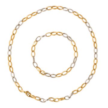 Modernes Bicolor Set – Armband und Kette