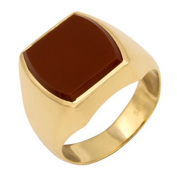 Herrenring in  585er Gold mit Chalcedon