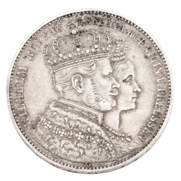 Silbermünze – 1861 Krönungsthaler – Königspaar von Preussen