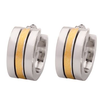 2-farbige Creolen in 585er Gold