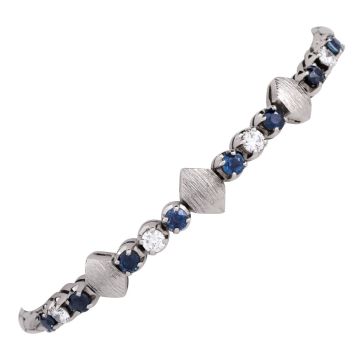 Elegantes Armband in 750er Weißgold mit Saphiren und Brillanten