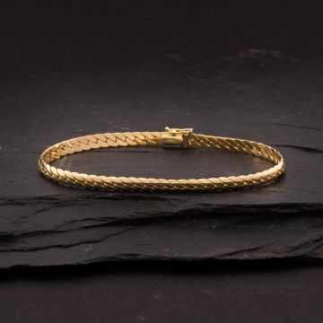 Elegantes hochglanzpoliertes Damenarmband in 585er Gelbgold