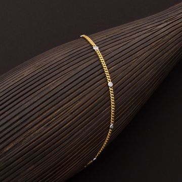 Flachpanzerarmband aus dem Hause „Quinn“ mit 5 Brillanten 0,25 ct.