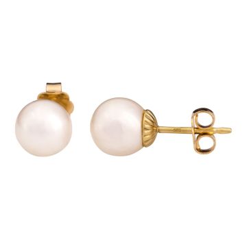 Hübsche Perlohrstecker in 585er Gold