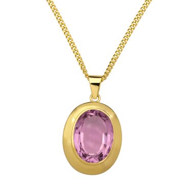 Auffälliger Amethystanhänger mit Flachpanzerkette 