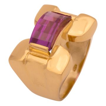 Goldschmiedearbeit! Exklusiver Ring mit Rubin Imitation