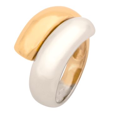 Schlichter Bicolourring in gedrehter Form